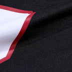 Product details printed of Custom Atlanta Black Football Jersey showing stitched logos, fabric and customization options By Athletrio