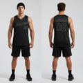 Front and back view of Custom Black Black-Gray Throwback Basketball Jersey with Personalized Name and Number – Athletrio
