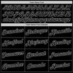 Team name font options for Custom Black Black-Gray Throwback Basketball Jersey