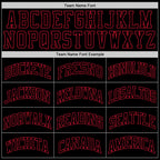 Team name font options for Custom Black Black-Red Throwback Basketball Jersey