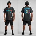 Front and back view of Custom Black California Beach Baseball Jersey with Personalized Name and Number – Athletrio