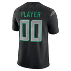 Back view of Custom Black College Football Game Jersey with Any Name and Number By Athletrio