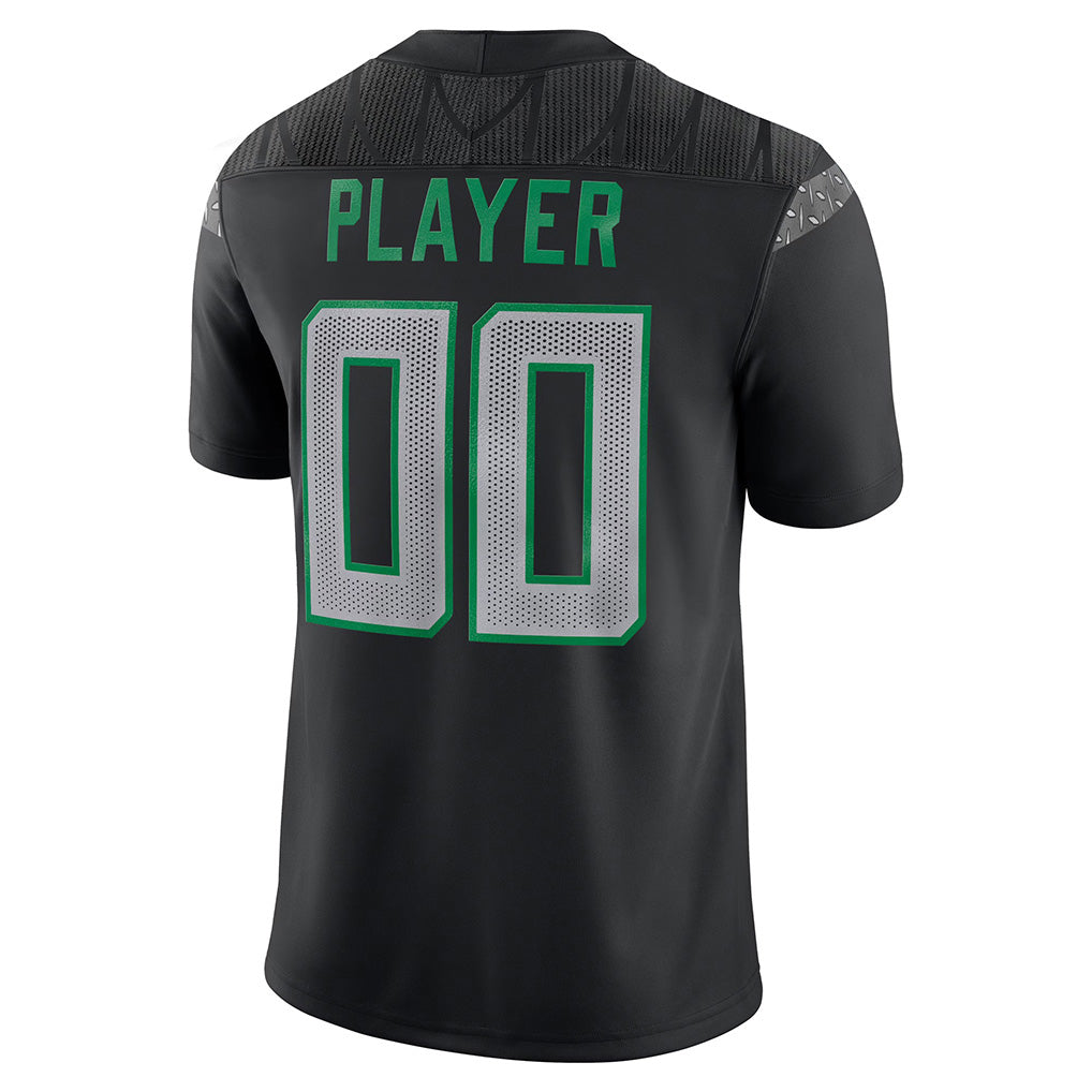 Back view of Custom Black College Football Game Jersey with Any Name and Number By Athletrio