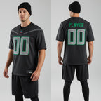 Front and back view of Custom Black College Football Game Jersey with Personalized Name and Number – Athletrio