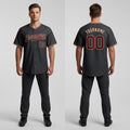 Front and back view of Custom Black Crimson-Cream Baseball Jersey with Personalized Name and Number – Athletrio