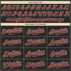 Team name font options for Custom Black Crimson-Cream Baseball Jersey