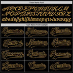 Team name font options for Custom Black Gold Baseball Jersey