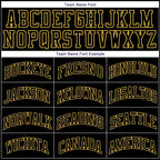 Team name font options for Custom Black Gold Round Neck Basketball Jersey