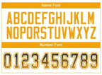 Player name and number font options for Custom Black Gold-White Drift Football Jersey