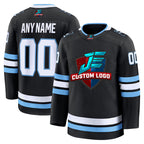 Angled view of Custom Black Hockey Jersey – Designed By Athletrio