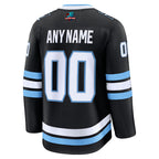 Back view of Custom Black Hockey Jersey with Any Name and Number By Athletrio