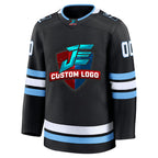 Close-up detail of Custom Black Hockey Jersey Made By Athletrio