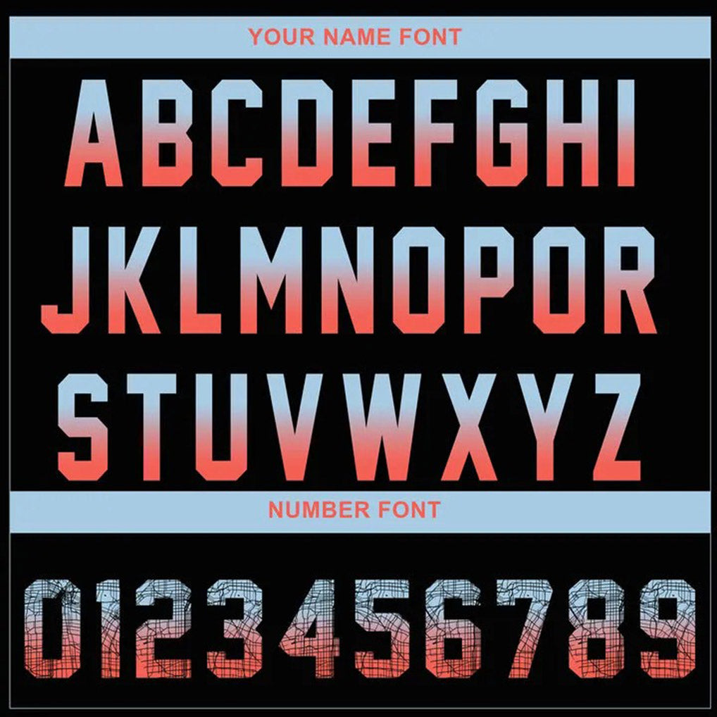 Player name and number font options for Custom Black Los Angeles Map Baseball Jersey