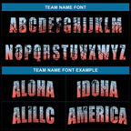 Team name font options for Custom Black Los Angeles Map Baseball Jersey