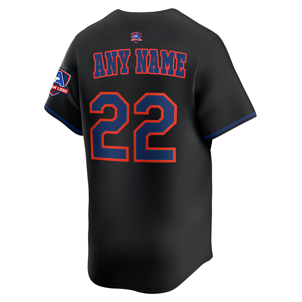 Back view of Custom Black Navy Baseball Jersey with Any Name and Number By Athletrio