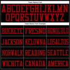 Team name font options for Custom Black Red Mesh Football Jersey