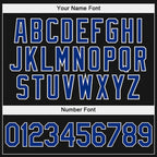 Player name and number font options for Custom Black Royal-Red Sports Hoodie