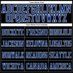 Team name font options for Custom Black Royal-White Mesh Football Jersey