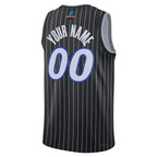 Back view of Custom Black Swingman Basketball Jersey with Any Name and Number By Athletrio