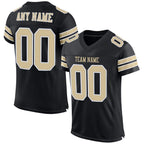 Angled view of Custom Black Vegas Gold-White Mesh Football Jersey – Designed By Athletrio