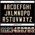 Player name and number font options for Custom Black Vintage USA Flag-Cream Football Jersey