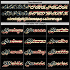 Team name font options for Custom Black Vintage USA Flag-Cream Football Jersey
