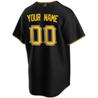 Back view of Custom Black-Yellow Baseball Jersey with Any Name and Number By Athletrio