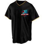 Close-up detail of Custom Black-Yellow Baseball Jersey Made By Athletrio