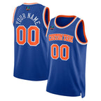 Angled view of Custom Blue Swingman Basketball Jersey – Designed By Athletrio