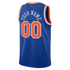 Back view of Custom Blue Swingman Basketball Jersey with Any Name and Number By Athletrio