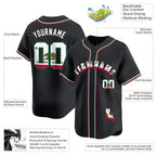 Product details of Custom California Rock Climbing Black Baseball Jersey showing stitched logos, fabric and customization options By Athletrio