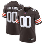 Angled view of Custom Cleveland Brown Football Jersey – Designed By Athletrio