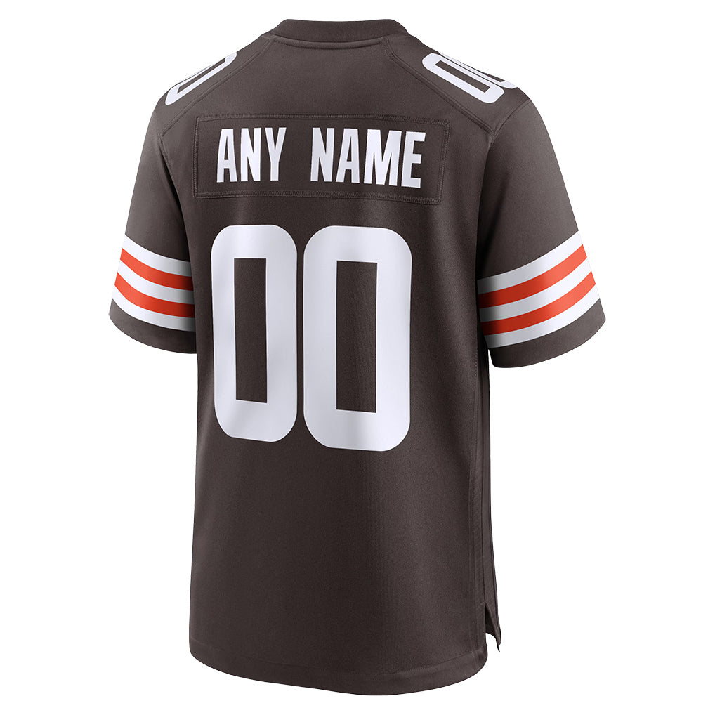 Back view of Custom Cleveland Brown Football Jersey with Any Name and Number By Athletrio
