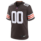 Close-up detail of Custom Cleveland Brown Football Jersey Neckline Made By Athletrio