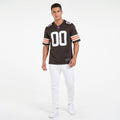 Front and back view of Custom Cleveland Brown Football Jersey with Personalized Name and Number – Athletrio