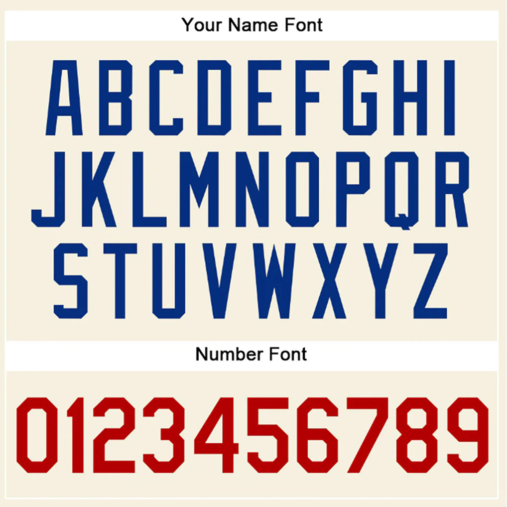 Player name and number font options for Custom Cream Black Pinstripe Baseball Jersey