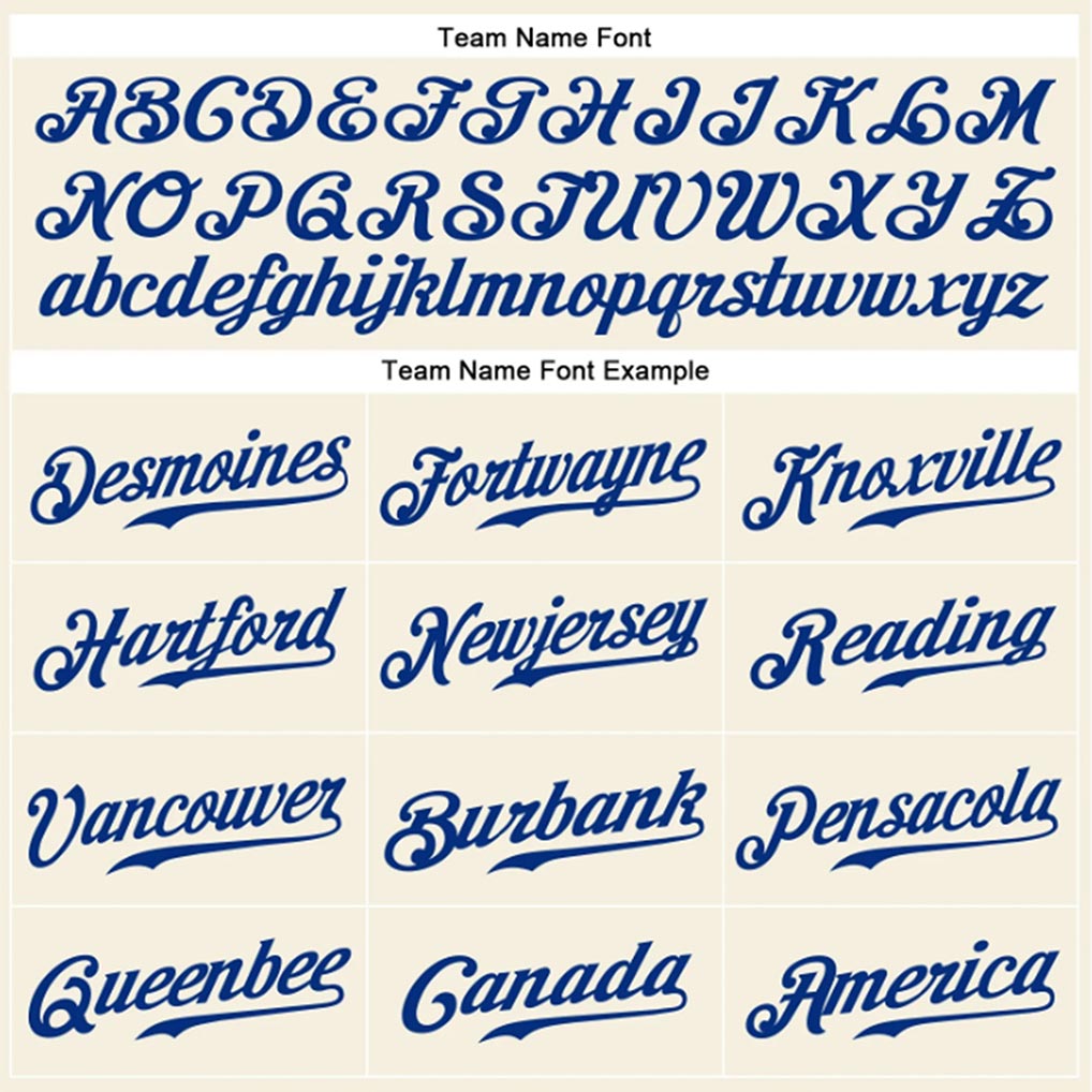 Team name font options for Custom Cream Black Pinstripe Baseball Jersey