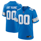 Angled view of Custom Detroit Blue Football Jersey – Designed By Athletrio