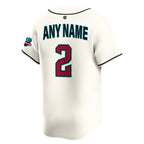 Back view of Custom Diamond Cream Baseball Jersey with Any Name and Number By Athletrio