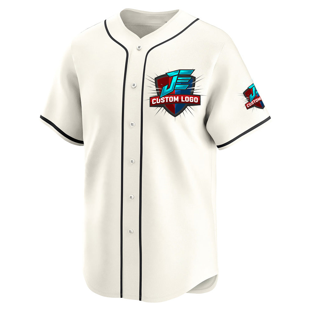 Close-up detail of Custom Diamond Cream Baseball Jersey Made By Athletrio