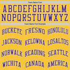 Team name font options for Custom Gold Purple-White Throwback Basketball Jersey
