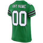Back view of Custom Grass Green White-Black Mesh Football Jersey with Any Name and Number By Athletrio