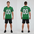 Front and back view of Custom Grass Green White-Black Mesh Football Jersey with Personalized Name and Number – Athletrio