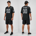 Front and back view of Custom Las Vegas Black Football Jersey with Personalized Name and Number – Athletrio