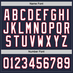 Team name font options for Custom Navy White-Red Hockey Jersey