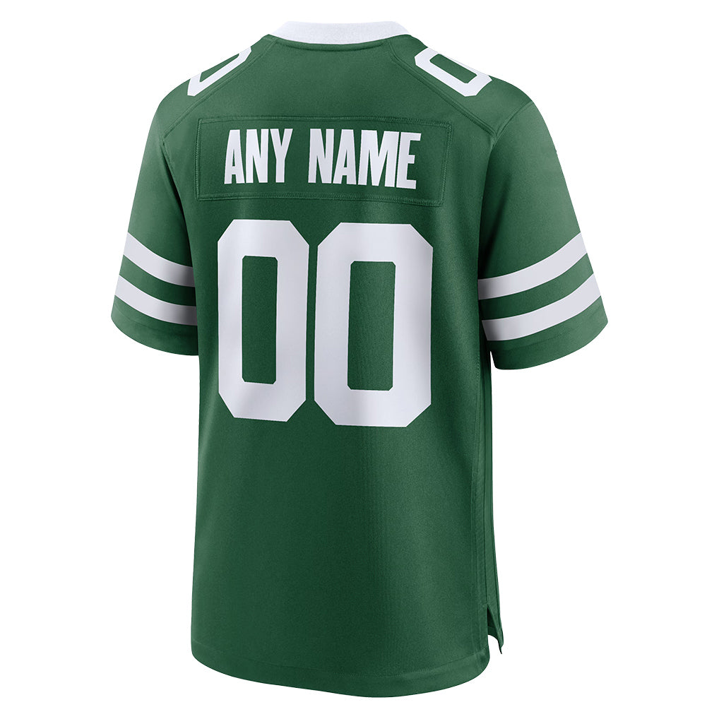 Back view of Custom New York Legacy Green Football Jersey with Any Name and Number By Athletrio
