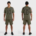 Front and back view of Custom Olive Collection Limited Football Jersey with Personalized Name and Number – Athletrio