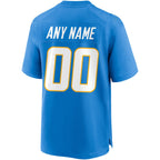 Back view of Custom Powder Blue Football Jersey with Any Name and Number By Athletrio