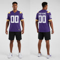 Front and back view of Custom Purple-White College Football Game Jersey with Personalized Name and Number – Athletrio