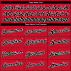 Team name font options for Custom Red Black-Red Throwback Basketball Jersey